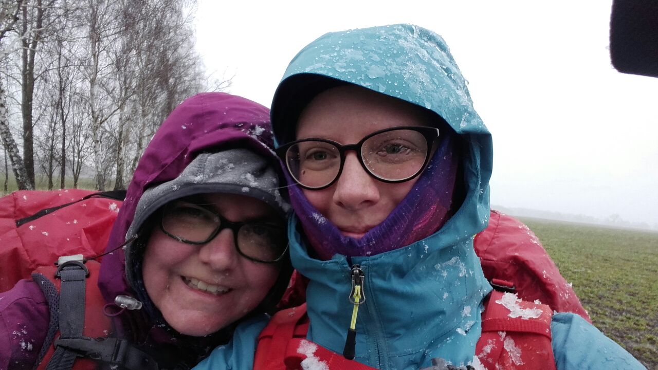 Selfie im Schnee. Wilsnacker Pilgerweg