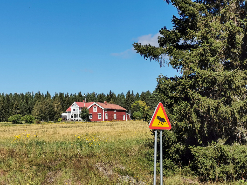 Landstraße in Schweden am Olavsweg / St. Olavsleden