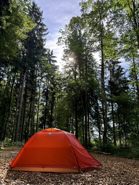 Auf dem Trekking-Camp Blumberg am WasserWeltenSteig